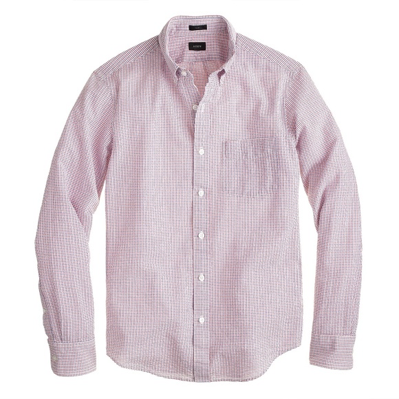 J. Crew Other - XL J. Crew Slim Seersucker Shirt in Red Tattersall